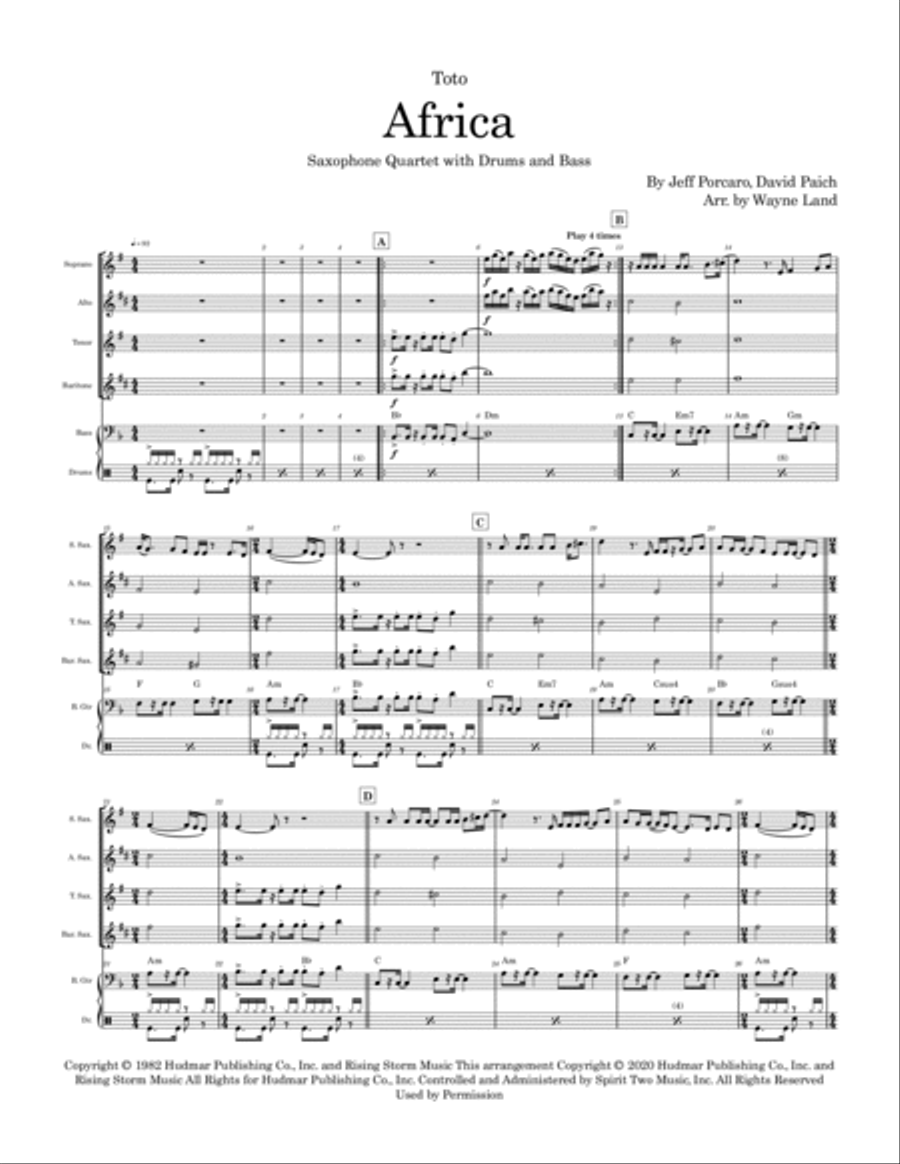 Africa Saxophone Quartet scores gallery preview page 2