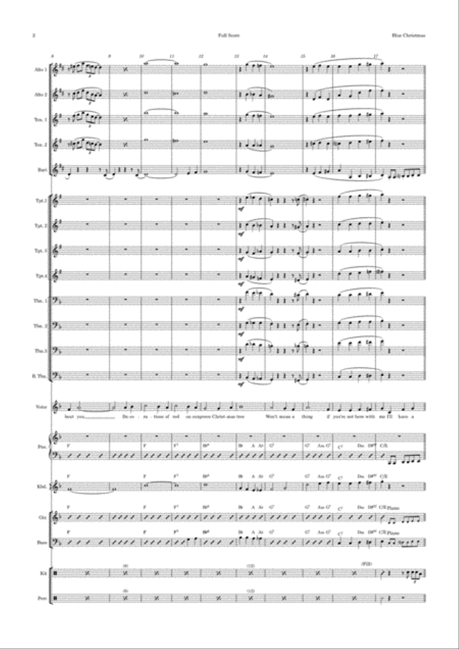 Blue Christmas Jazz Ensemble scores gallery preview page 2