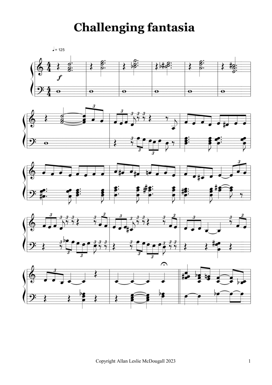 Challenging fantasia Piano Method scores gallery preview page 1