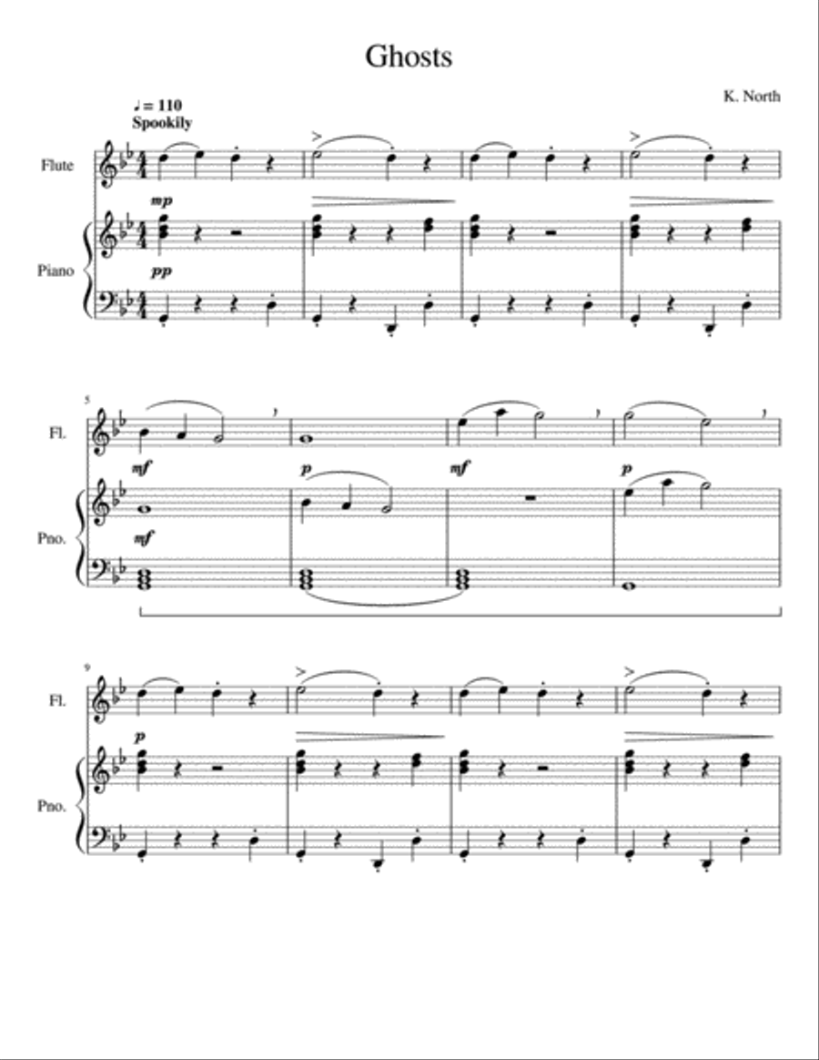 Ghosts Ghosts Flute Solo scores gallery preview page 1