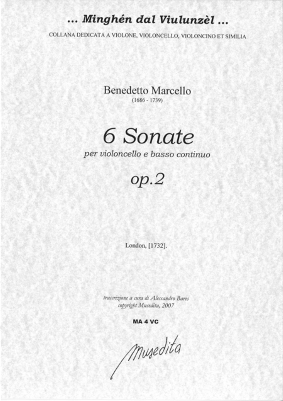 6 Sonate op.2 (London, 1732) Cello Solo scores gallery preview page 1