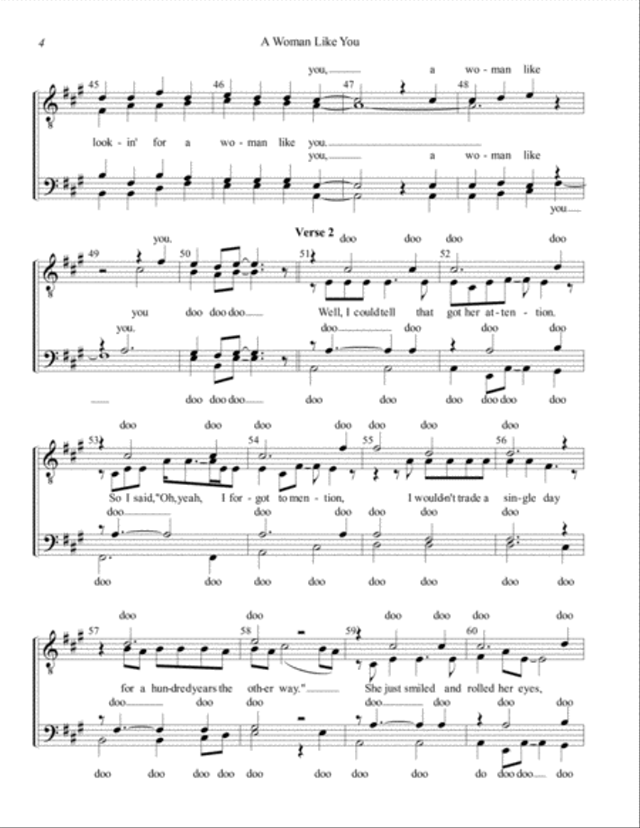 A Woman Like You TTBB scores gallery preview page 4