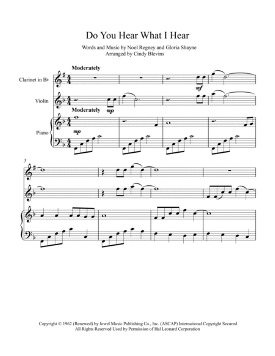Do You Hear What I Hear Clarinet scores gallery preview page 2