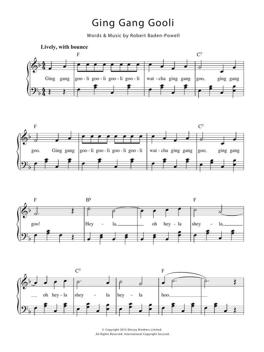 Ging Gang Goolie Voice scores gallery preview page 1