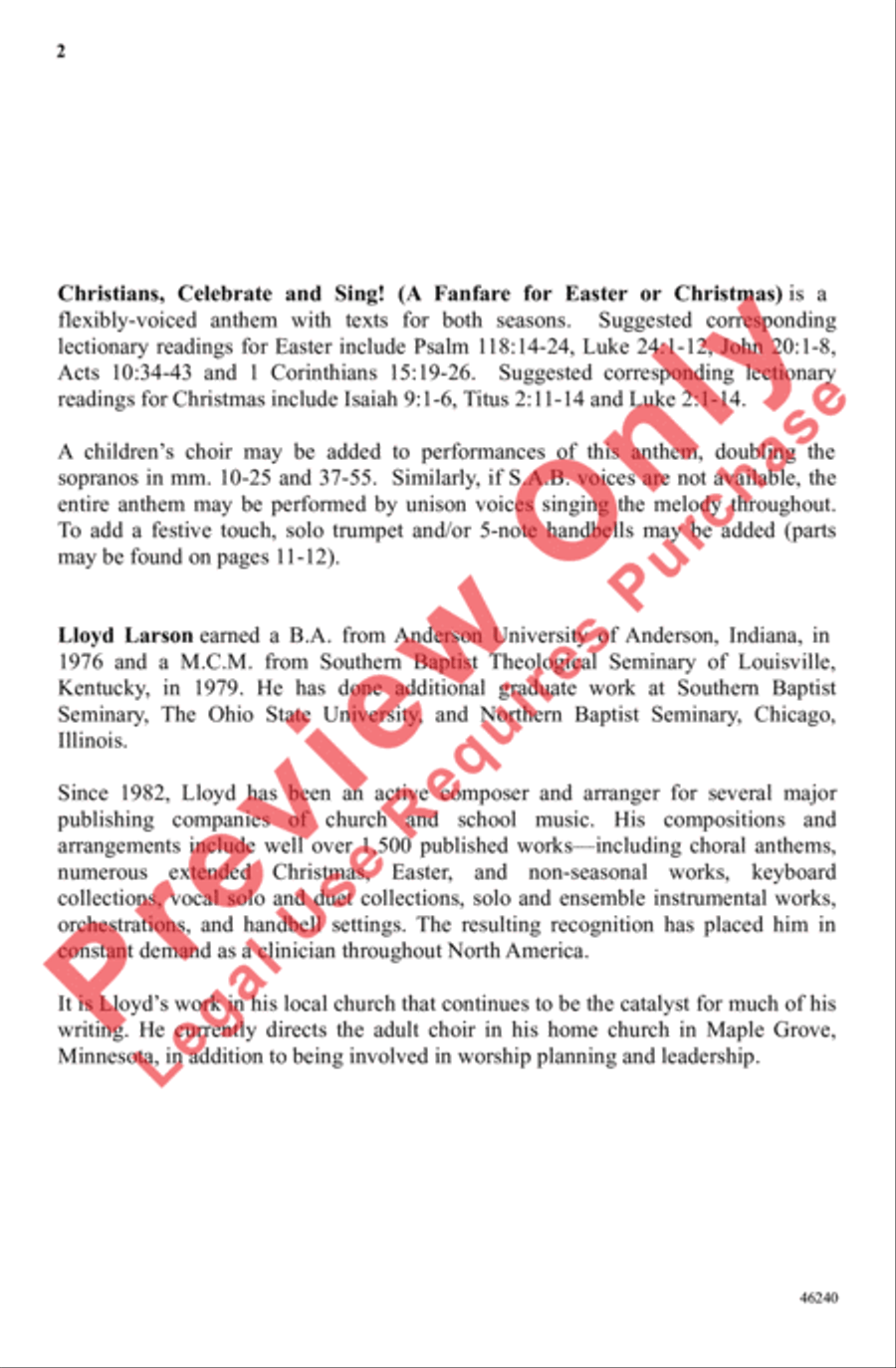 Christians, Celebrate and Sing! 3-Part scores gallery preview page 2