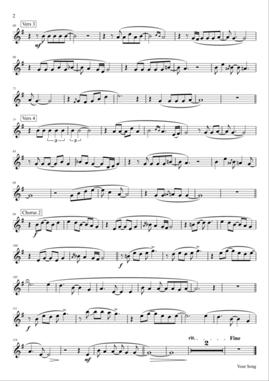 Your Song String Quintet scores gallery preview page 6