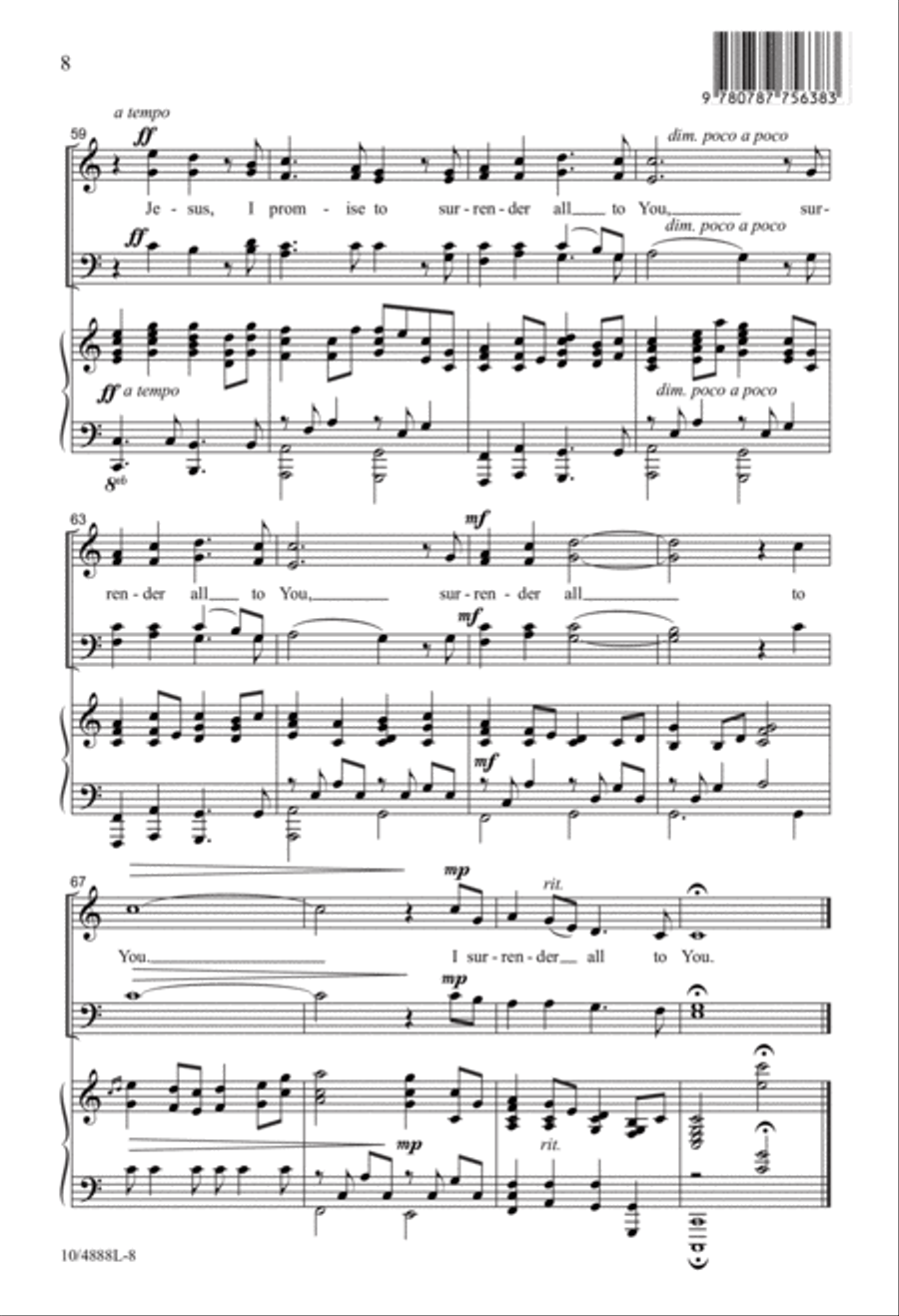 I Surrender All to You 4-Part scores gallery preview page 8