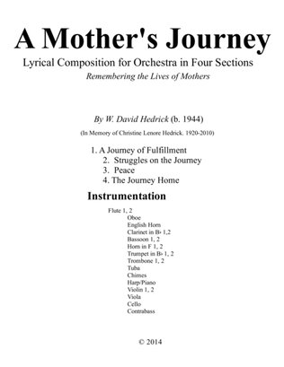A Mother's Journey (Conductor's Score)