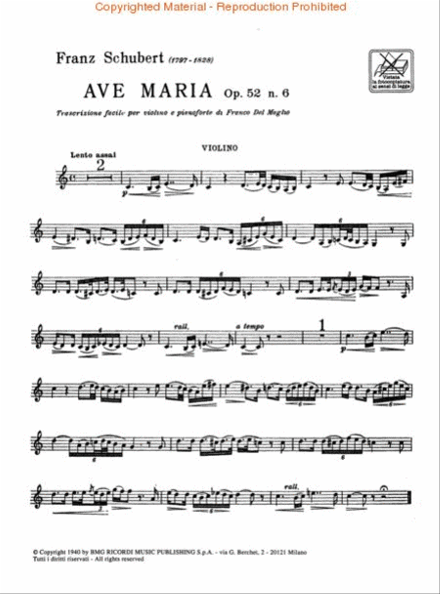 Ave Maria, Op. 52, No. 6 (Piano/Violin) Violin Solo scores gallery preview page 2