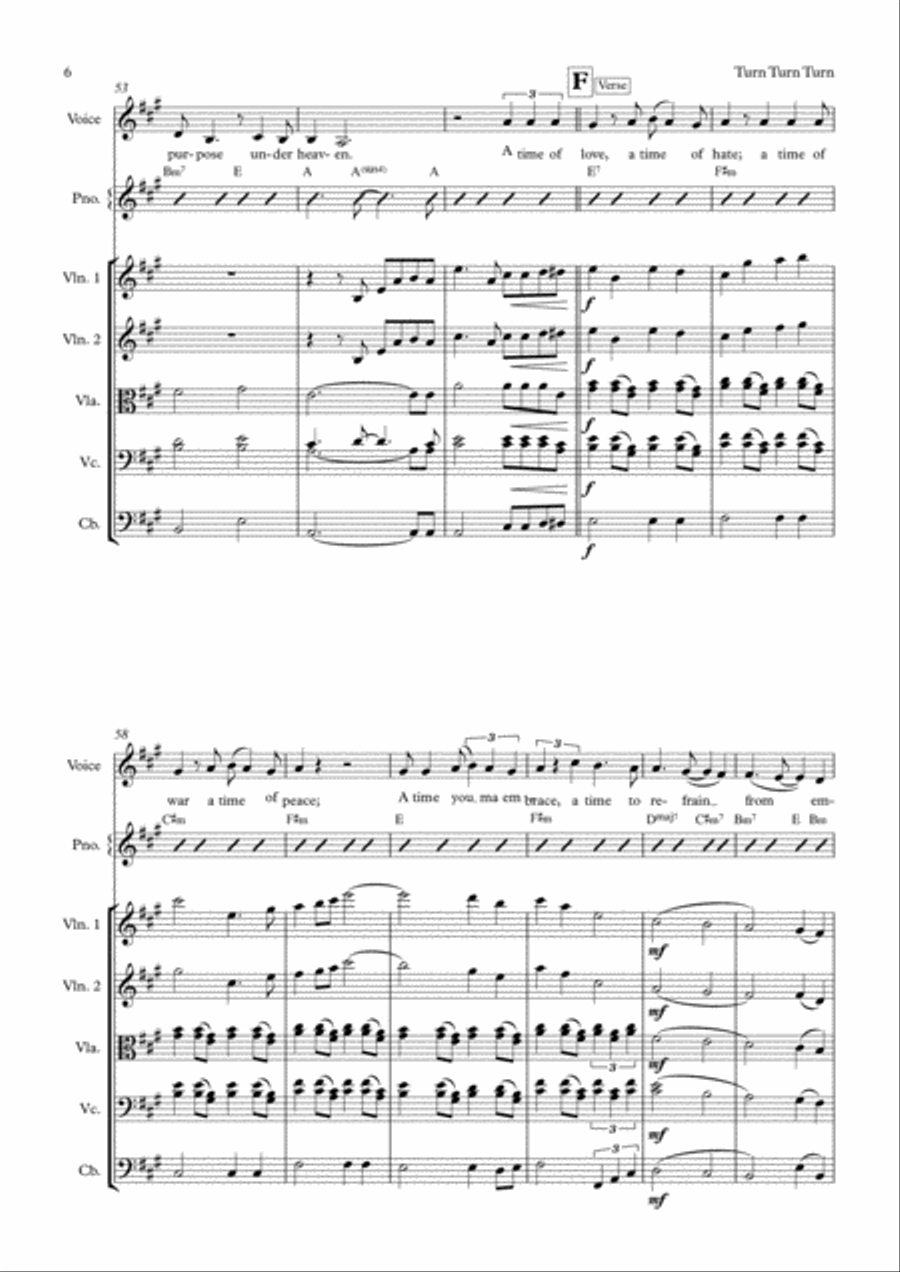 Turn! Turn! Turn! (to Everything There Is A Season) String Orchestra scores gallery preview page 6