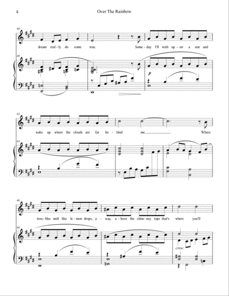 Over The Rainbow (from The Wizard Of Oz) Voice scores gallery preview page 4