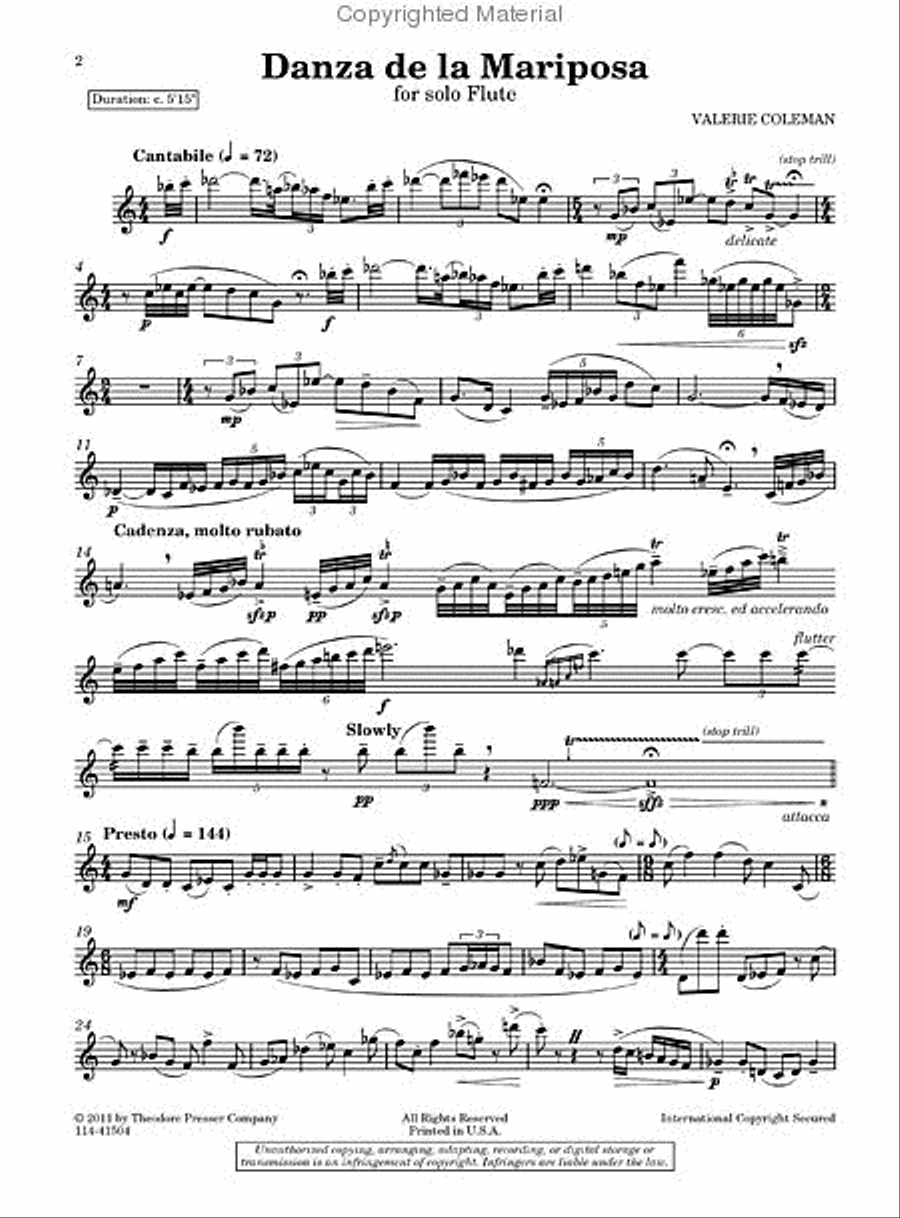 Danza de la Mariposa Chamber Music scores gallery preview page 2