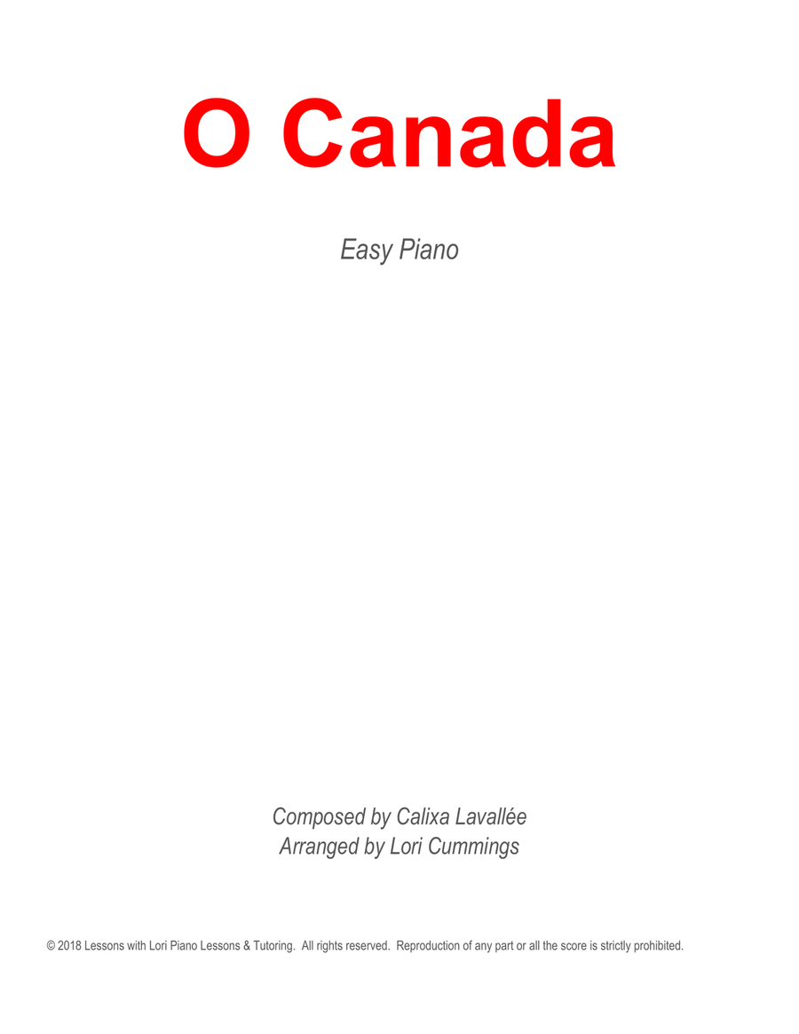 O Canada Easy Piano scores gallery preview page 1
