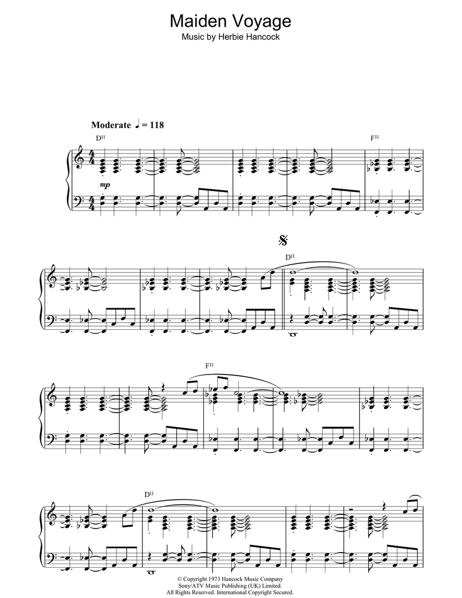 Maiden Voyage Piano Solo scores gallery preview page 1