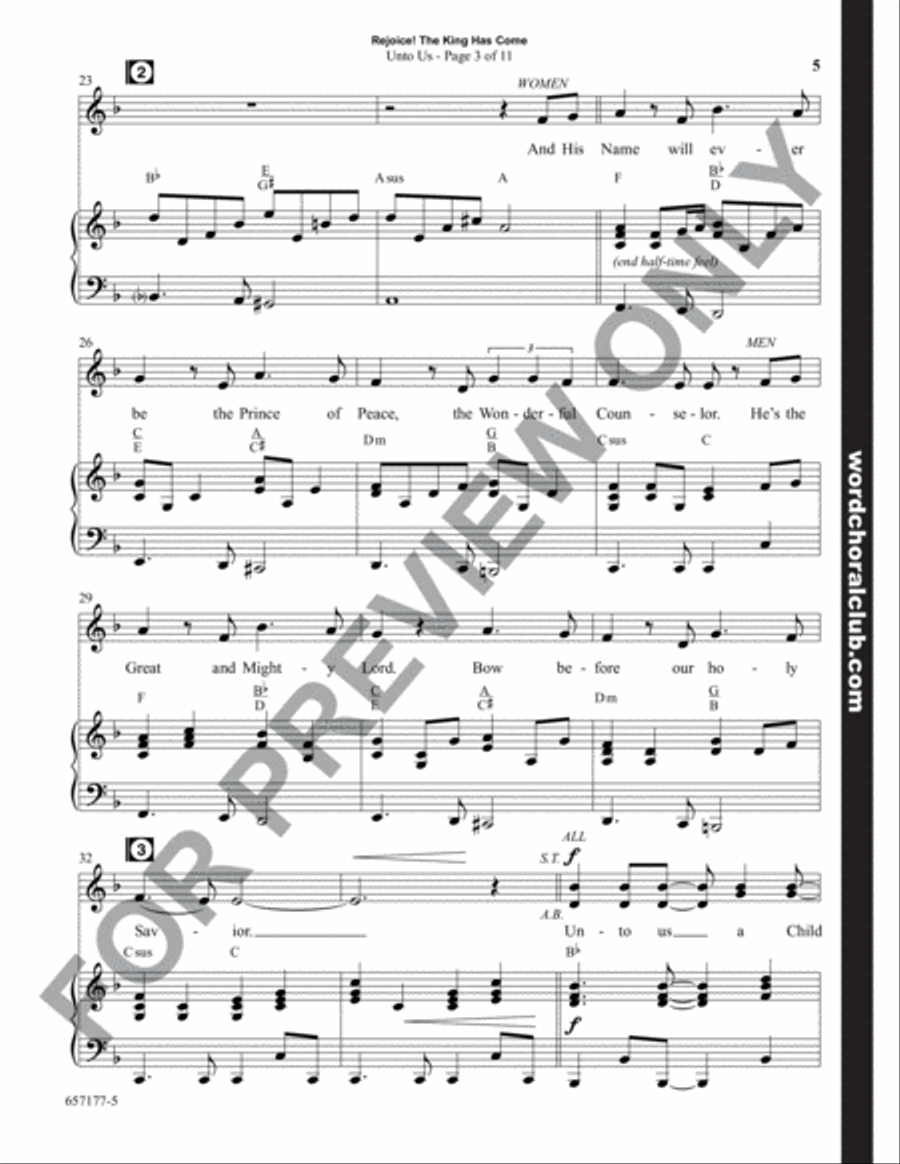 Rejoice! The King Has Come - Choral Book Unison Choir scores gallery preview page 6