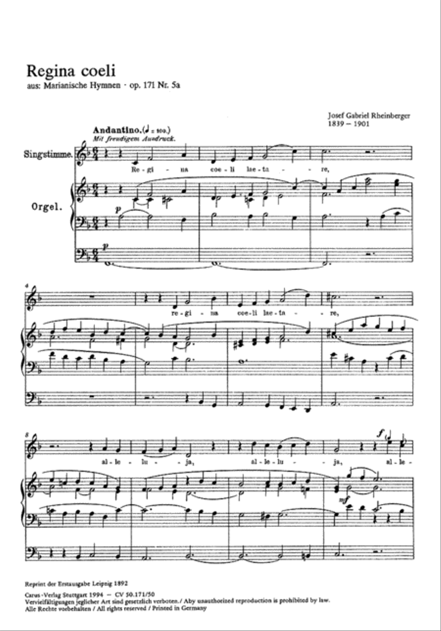 Regina coeli Mezzo-Soprano Voice scores gallery preview page 1