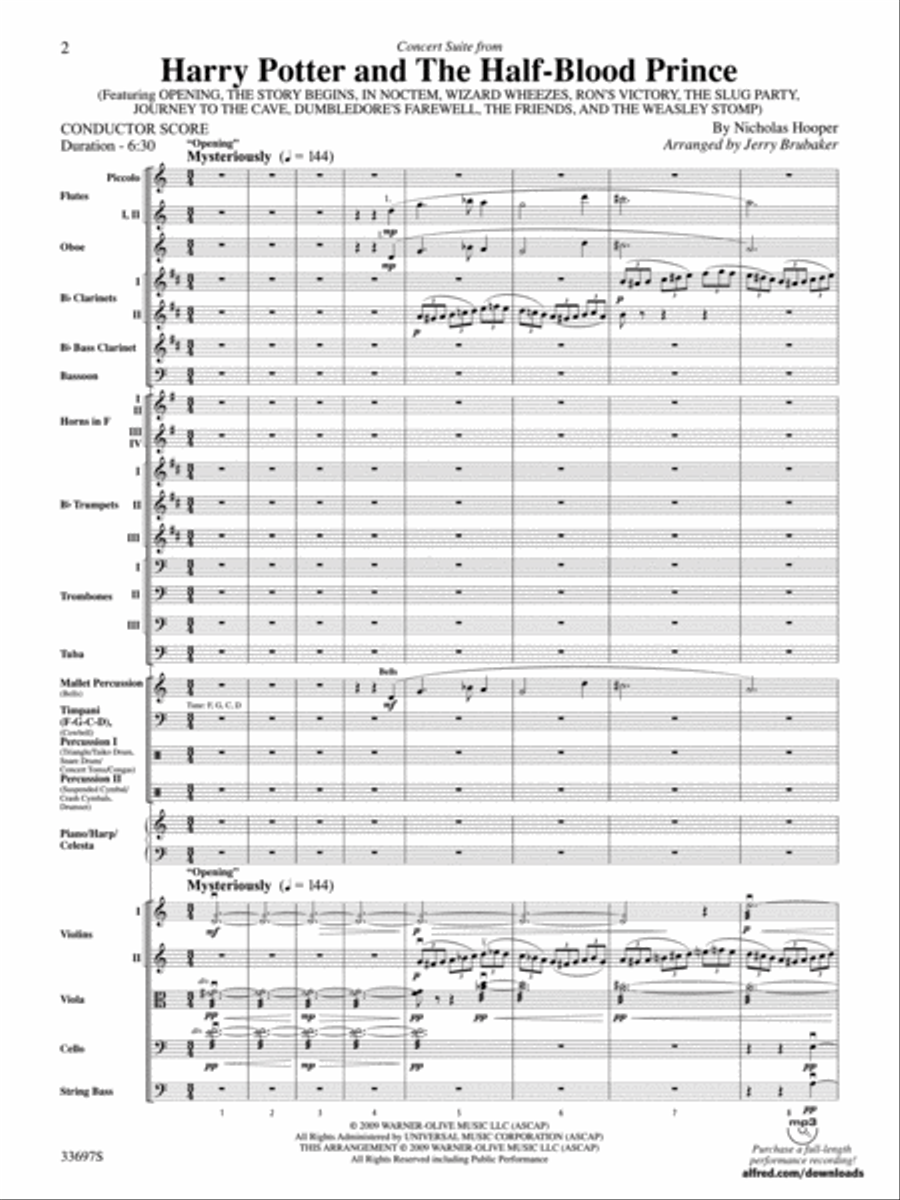 Harry Potter and the Half-Blood Prince, Concert Suite from Full Orchestra scores gallery preview page 2