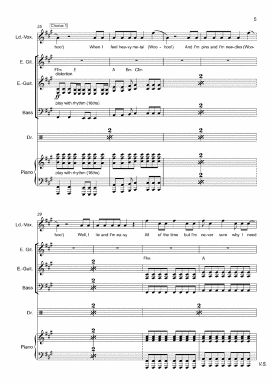 Song 2 Song 2 Piano, Vocal, Guitar scores gallery preview page 5