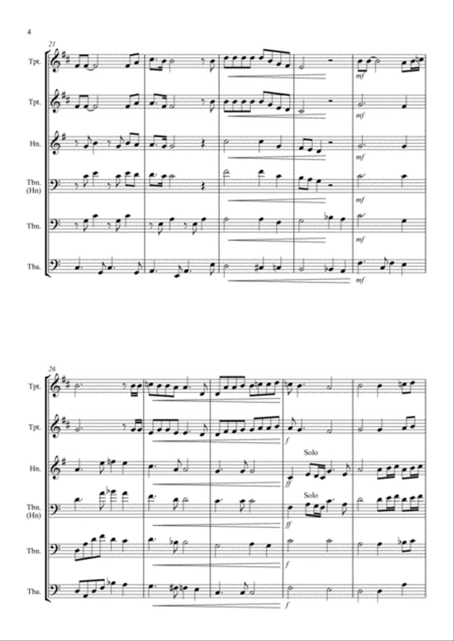 Bohemian Rhapsody Brass Quintet scores gallery preview page 4
