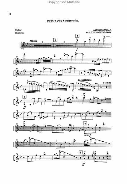 Las Cuatro Estaciones Porteñas by Astor Piazzolla Violin Solo - Sheet Music