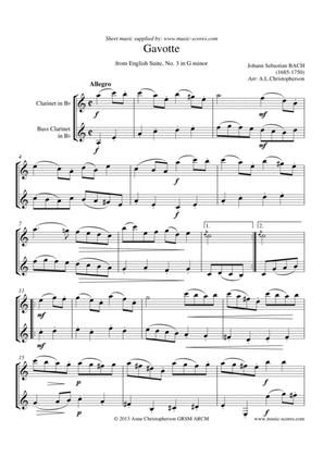 English Suite No. 3: Gavotte - Clarinet and Bass Clarinet