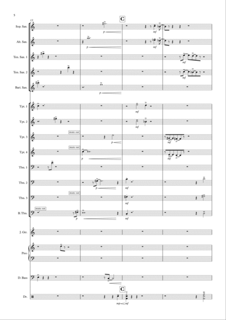 Birds from Another Planet Jazz Ensemble scores gallery preview page 6