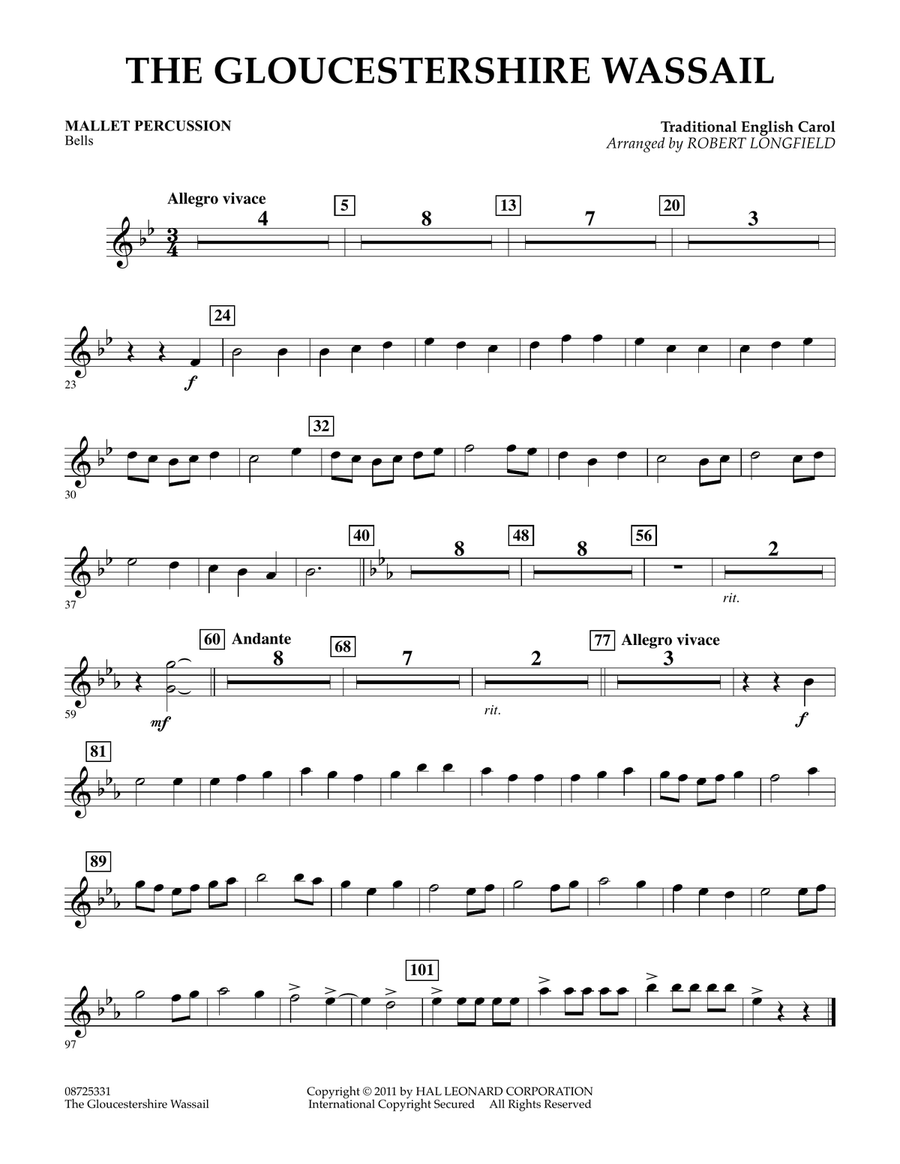 The Gloucestershire Wassail - Mallet Percussion Concert Band scores gallery preview page 1