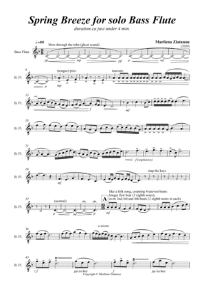 SPRING BREEZE for solo bass flute