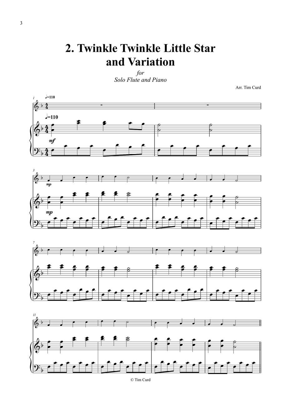14 Fun Solos for Flute and Piano Flute Solo scores gallery preview page 4