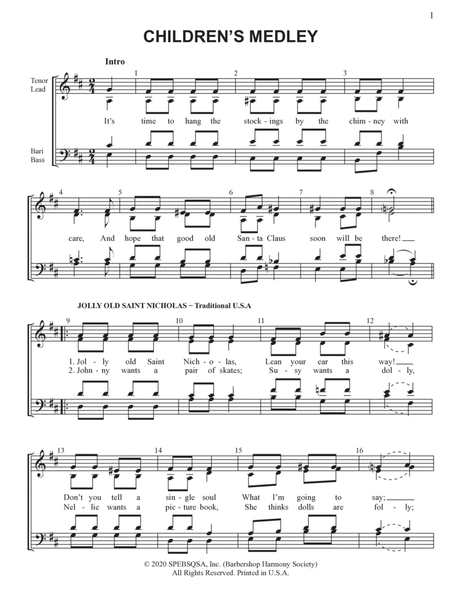 Yuletide Favorites (Volume I) 4-Part scores gallery preview page 1