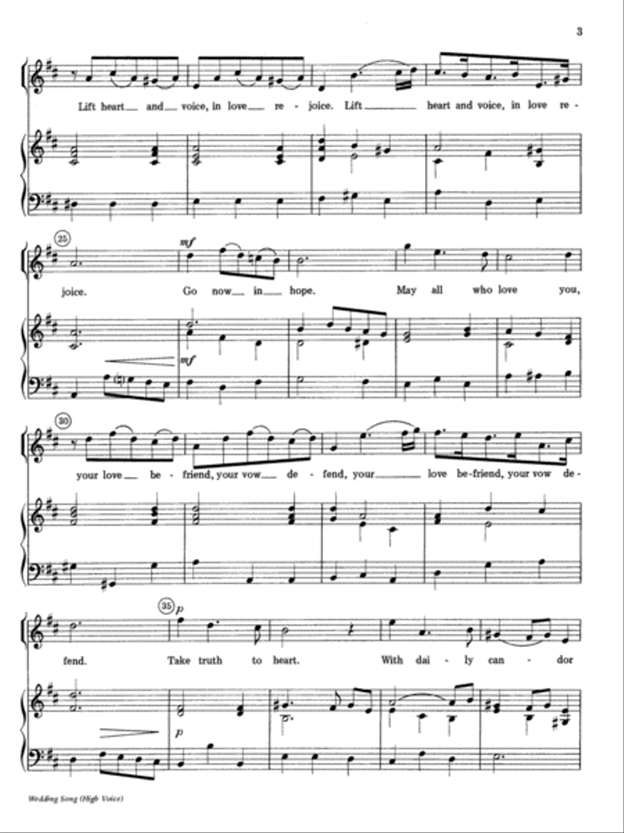 Wedding Song High Voice scores gallery preview page 3