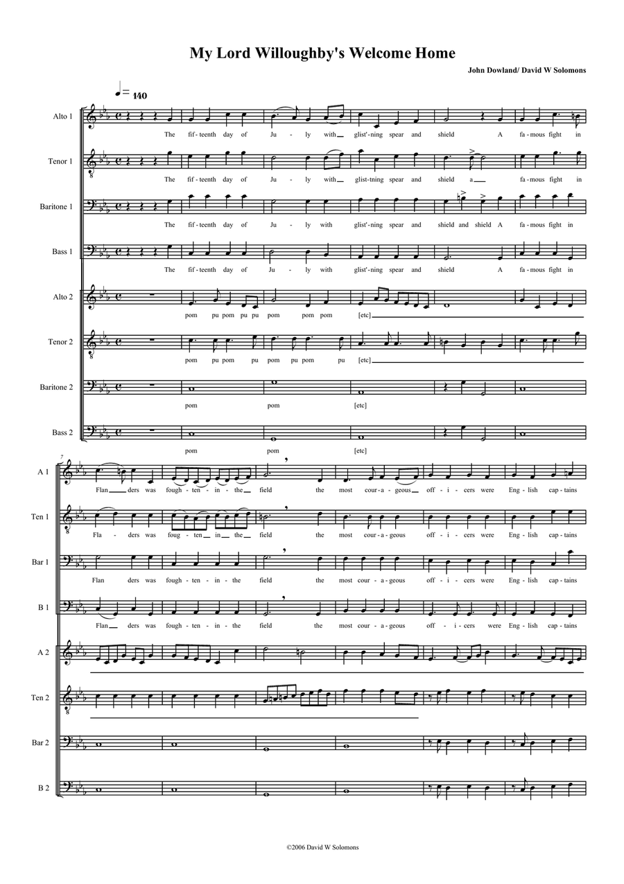 My Lord Willoughby's Welcome home (ATBarB-ATBarB version) TB scores gallery preview page 1