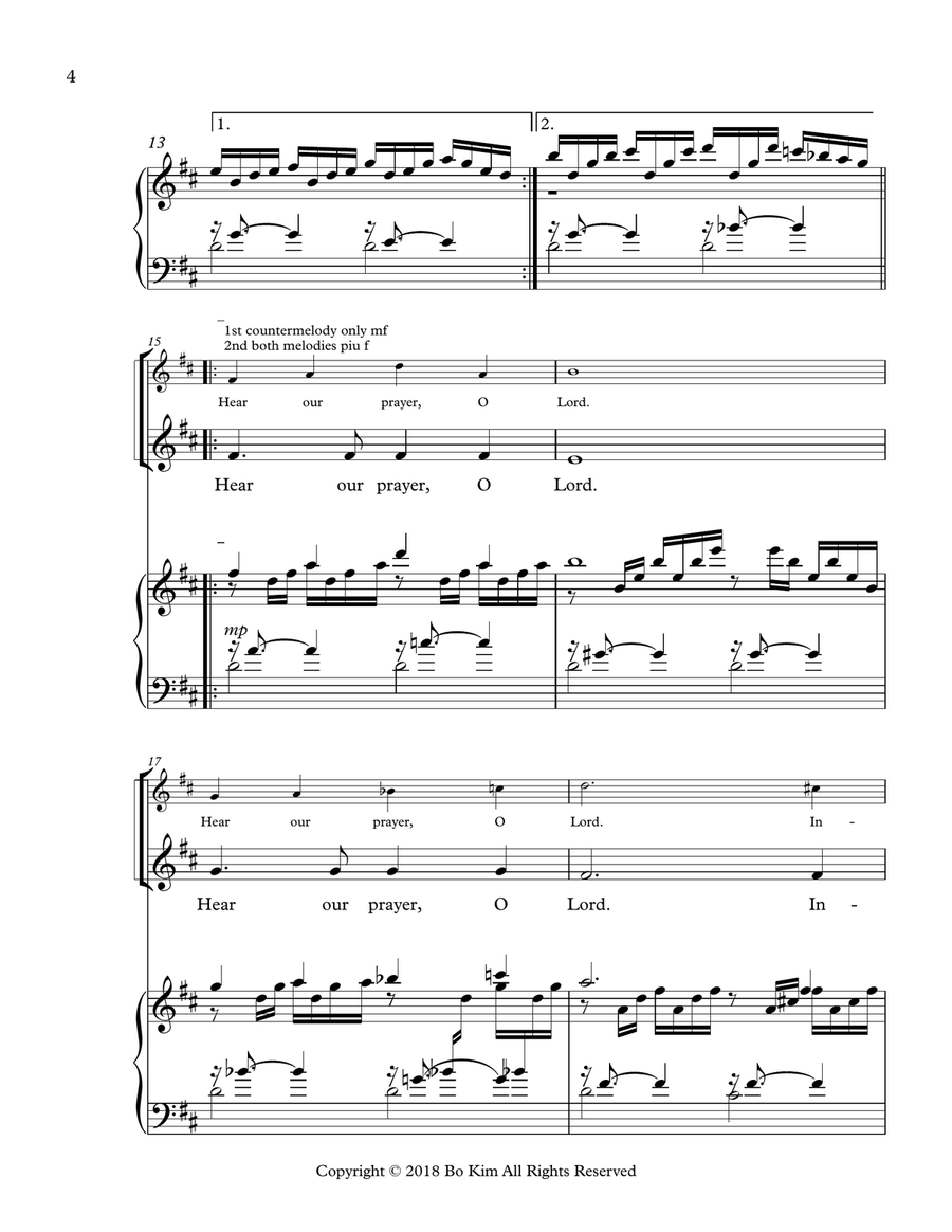 Hear Our Prayer, O Lord (Kyrie) 2-Part scores gallery preview page 4