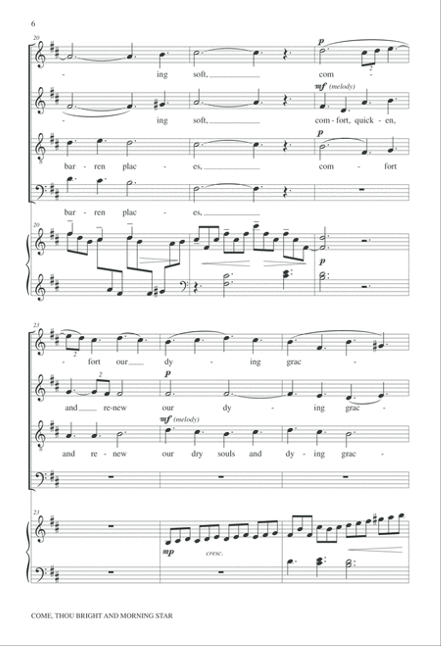 Come Thou Bright and Morning Star 4-Part scores gallery preview page 7