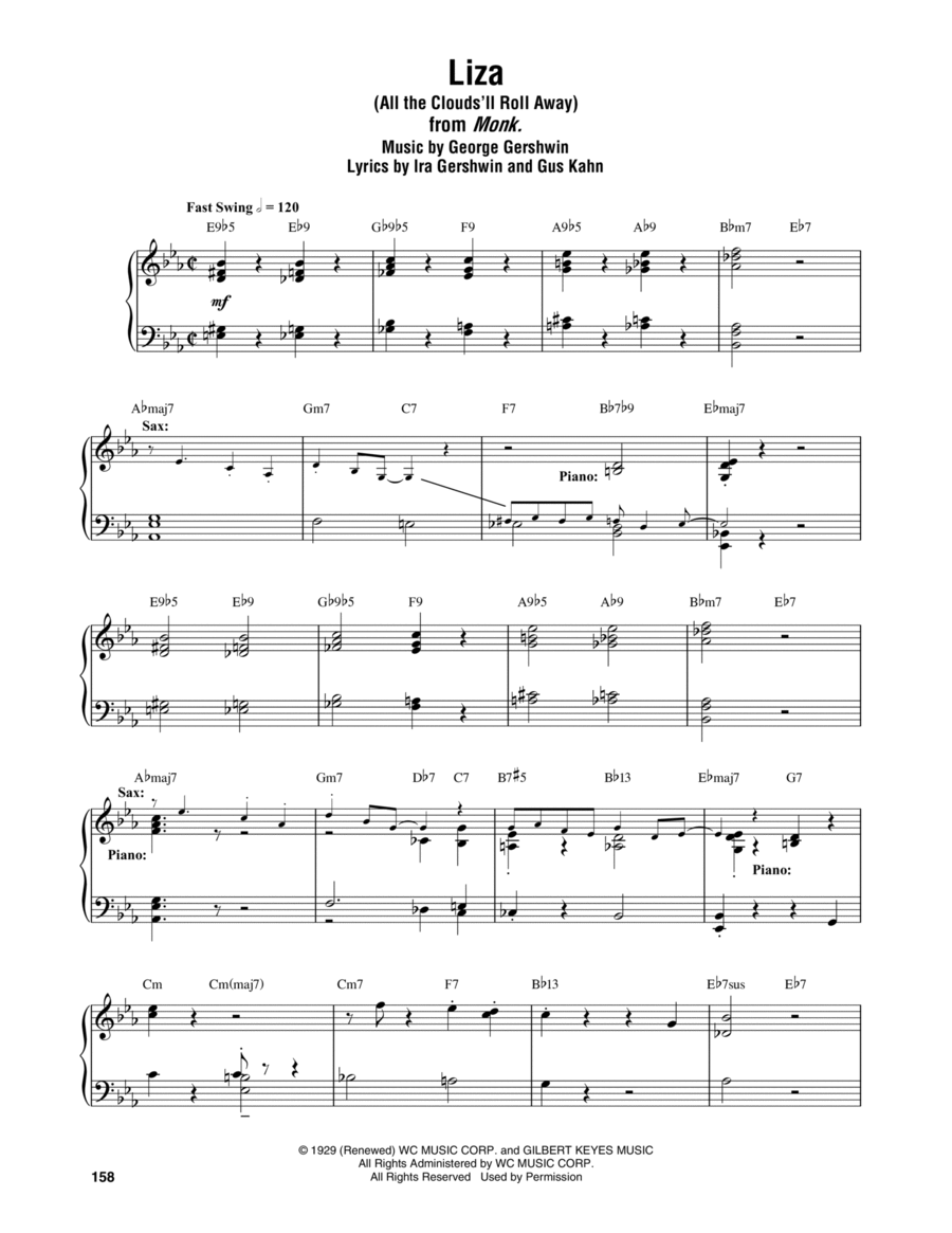 Liza (All The Clouds'll Roll Away) Piano scores gallery preview page 1