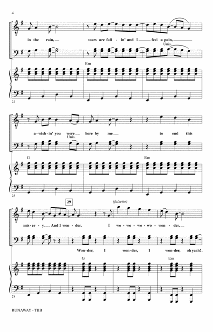 Runaway (arr. Alan Billingsley) 3-Part scores gallery preview page 3