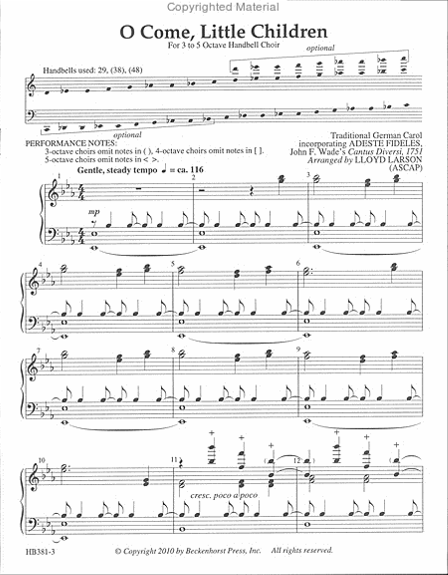 O Come, Little Children - Artman 2-Octaves scores gallery preview page 2
