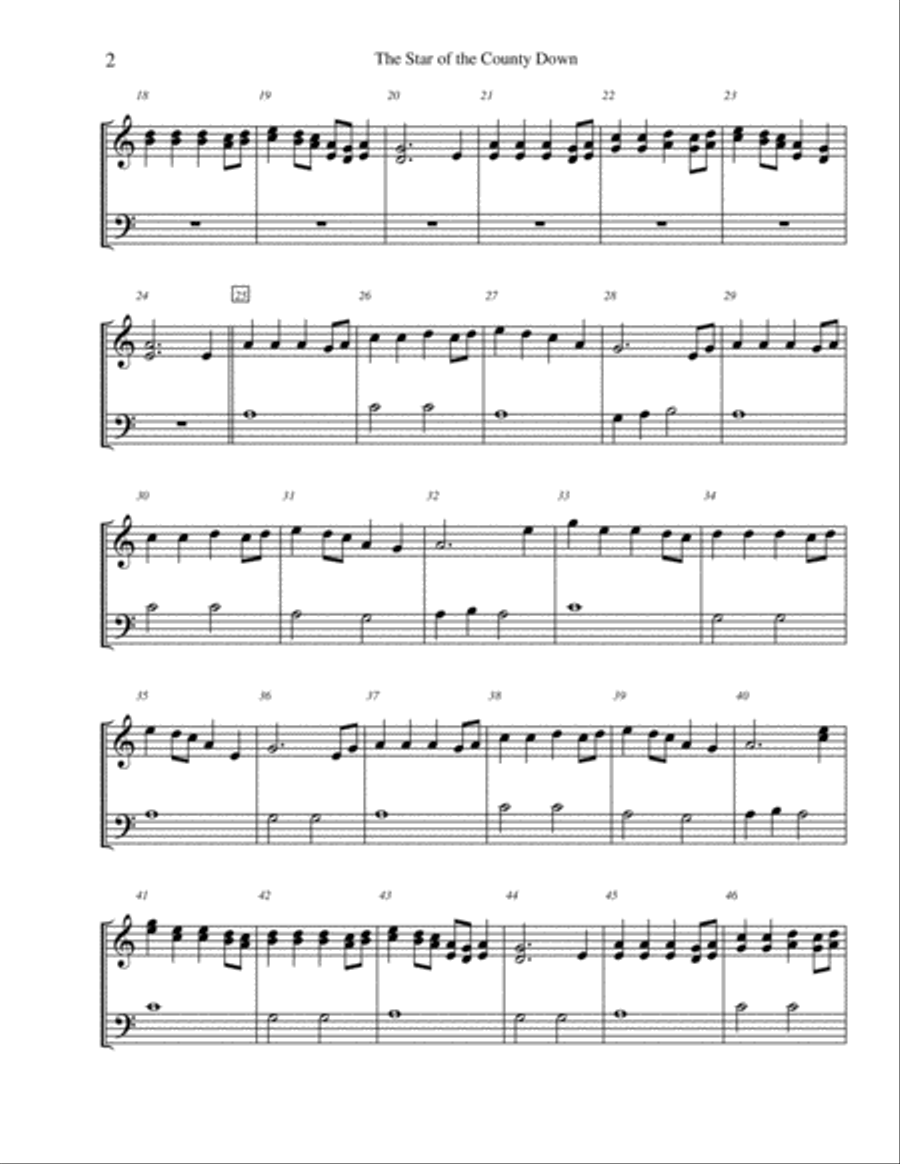 The Star of the County Down - for 2-octave handbell choir 2-Octaves scores gallery preview page 2