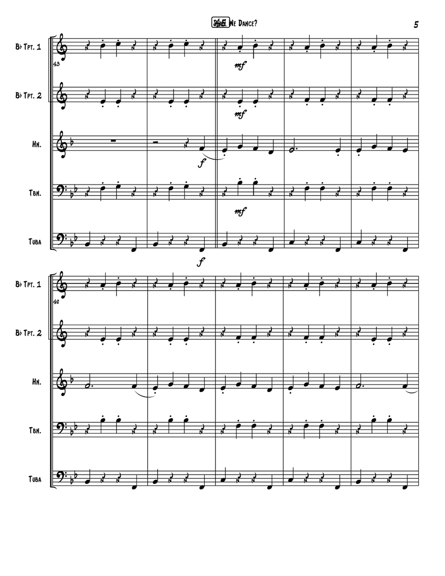 Shall We Dance? Brass Quintet scores gallery preview page 5