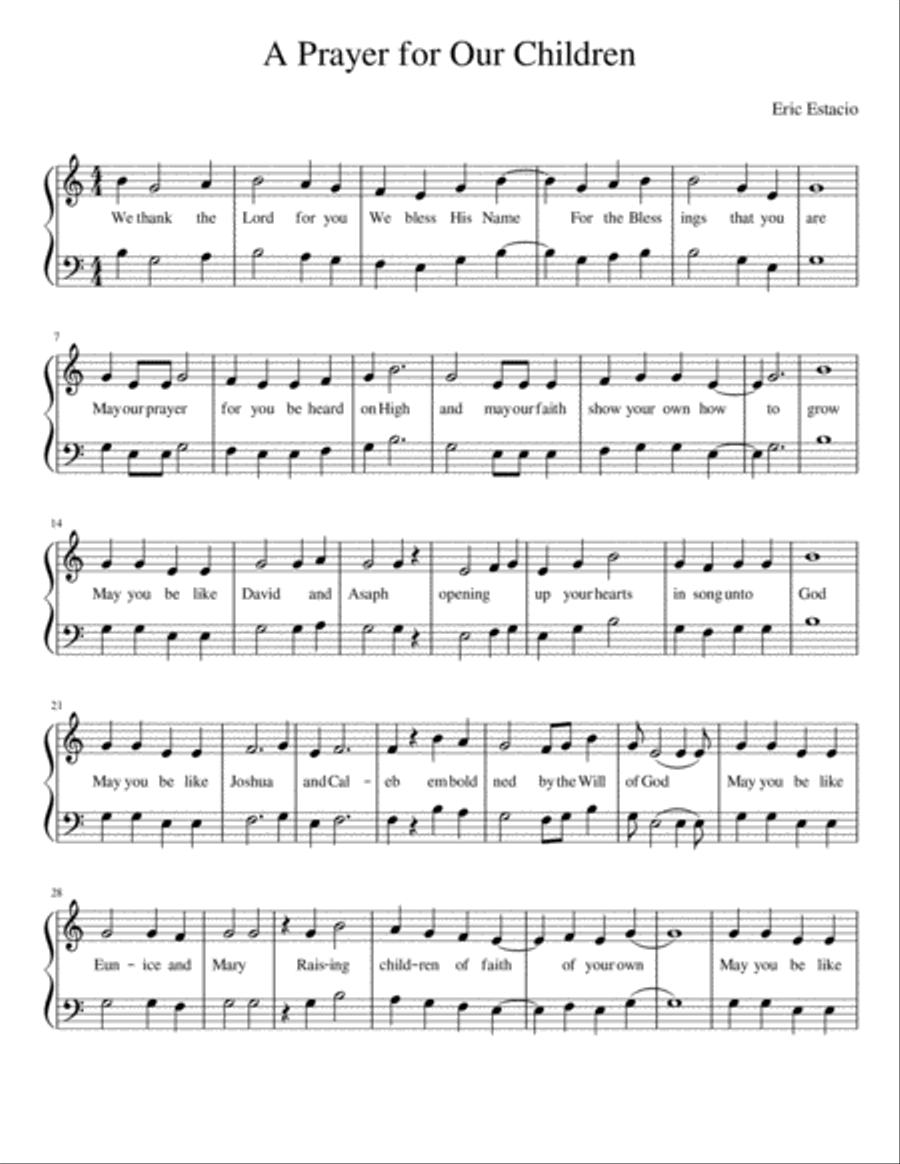A Prayer for Our Children Vocal Duet scores gallery preview page 1