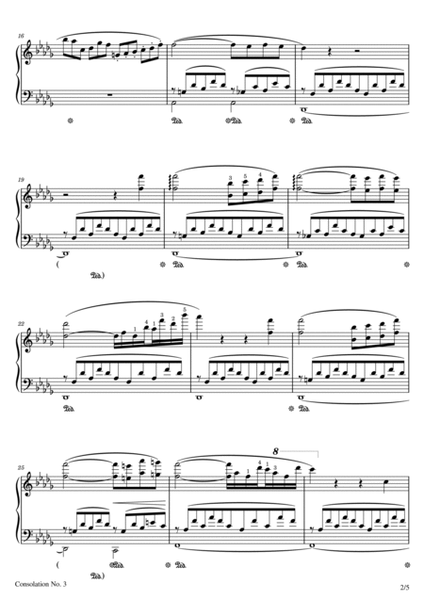 Consolation No. 3 in D Flat Major, S 172,Franz Liszt image number null