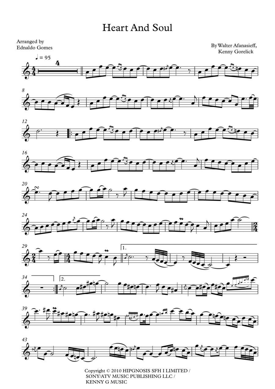 Heart And Soul Soprano Saxophone scores gallery preview page 1
