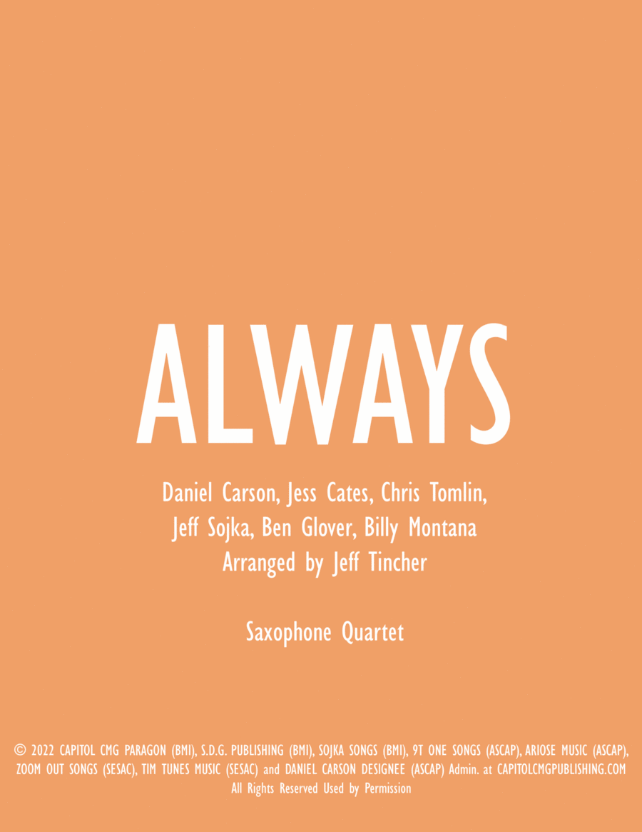 Always Always Saxophone Quartet scores gallery preview page 1