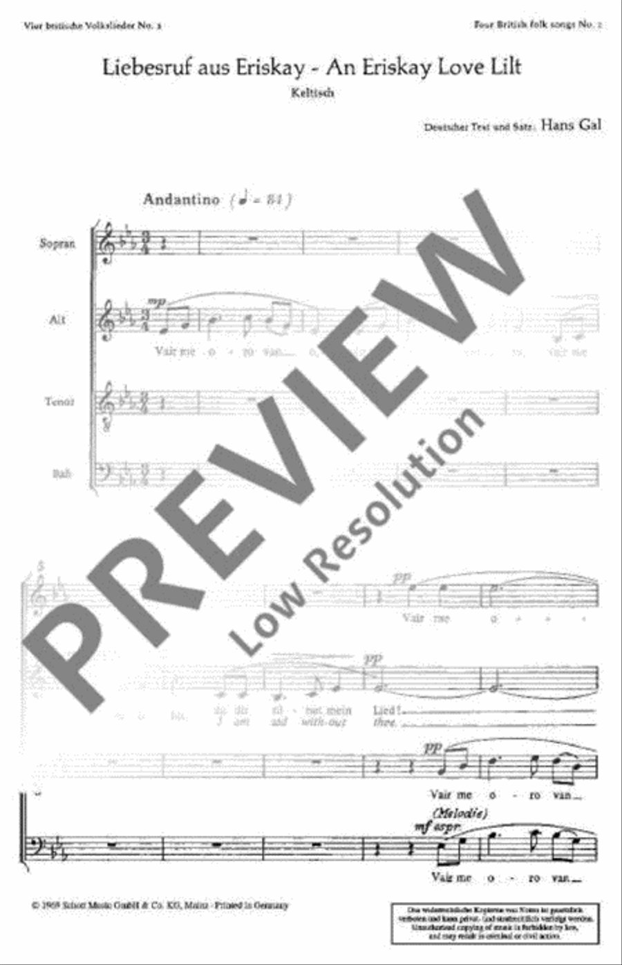 4 British Folk Songs 4-Part scores gallery preview page 4