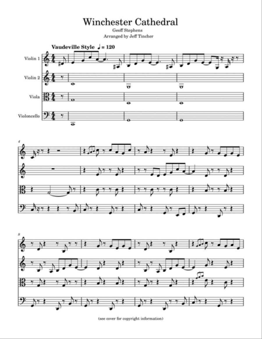 Winchester Cathedral String Quartet scores gallery preview page 2