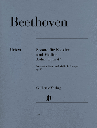 Book cover for Sonata for Piano and Violin in A Major Op. 47 (Kreutzer-Sonata)
