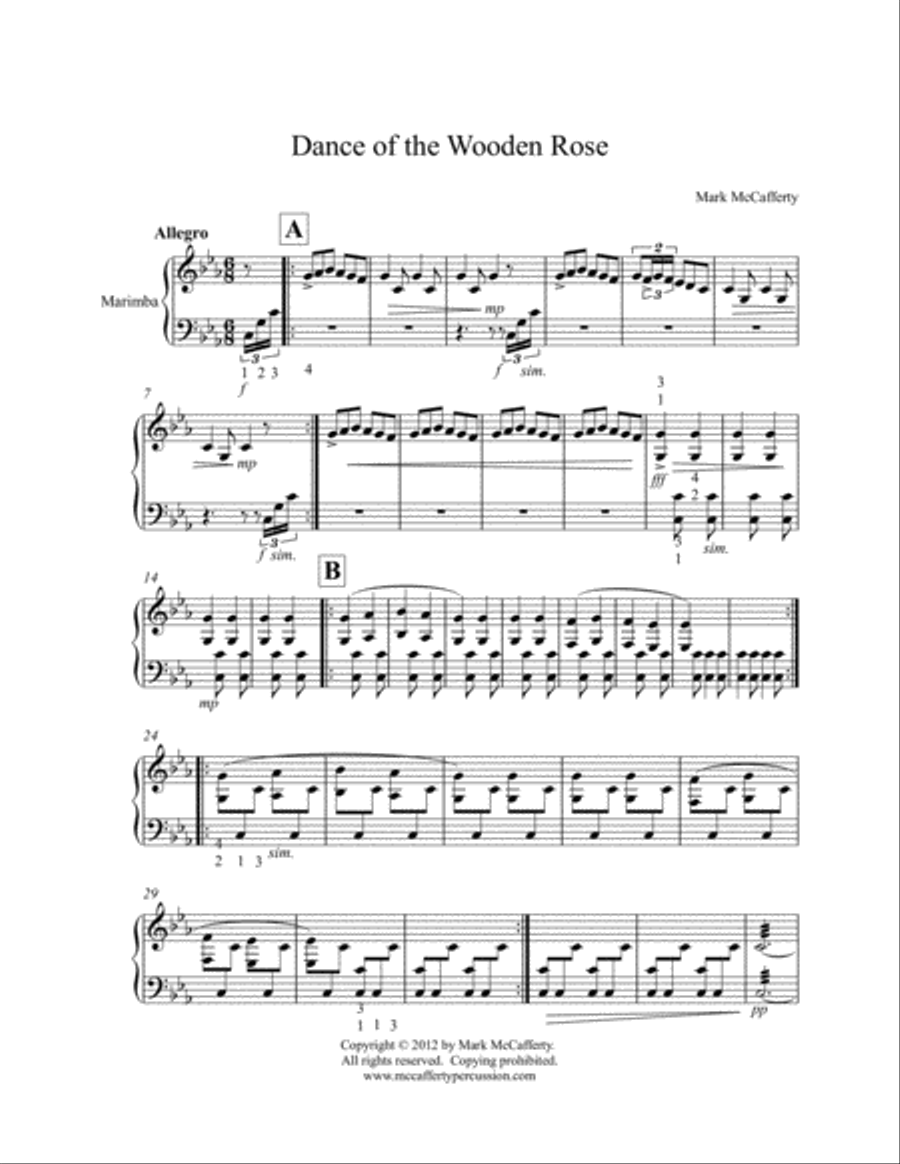 Dance of the Wooden Rose Dance of the Wooden Rose Marimba scores gallery preview page 2