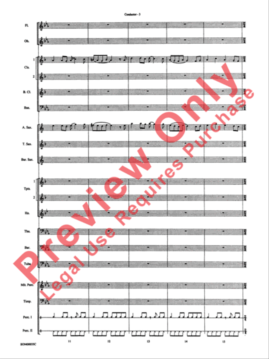 Tribal War Chant Concert Band scores gallery preview page 6