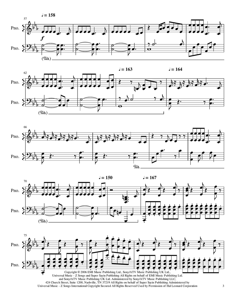 Unfaithful Piano Solo scores gallery preview page 3