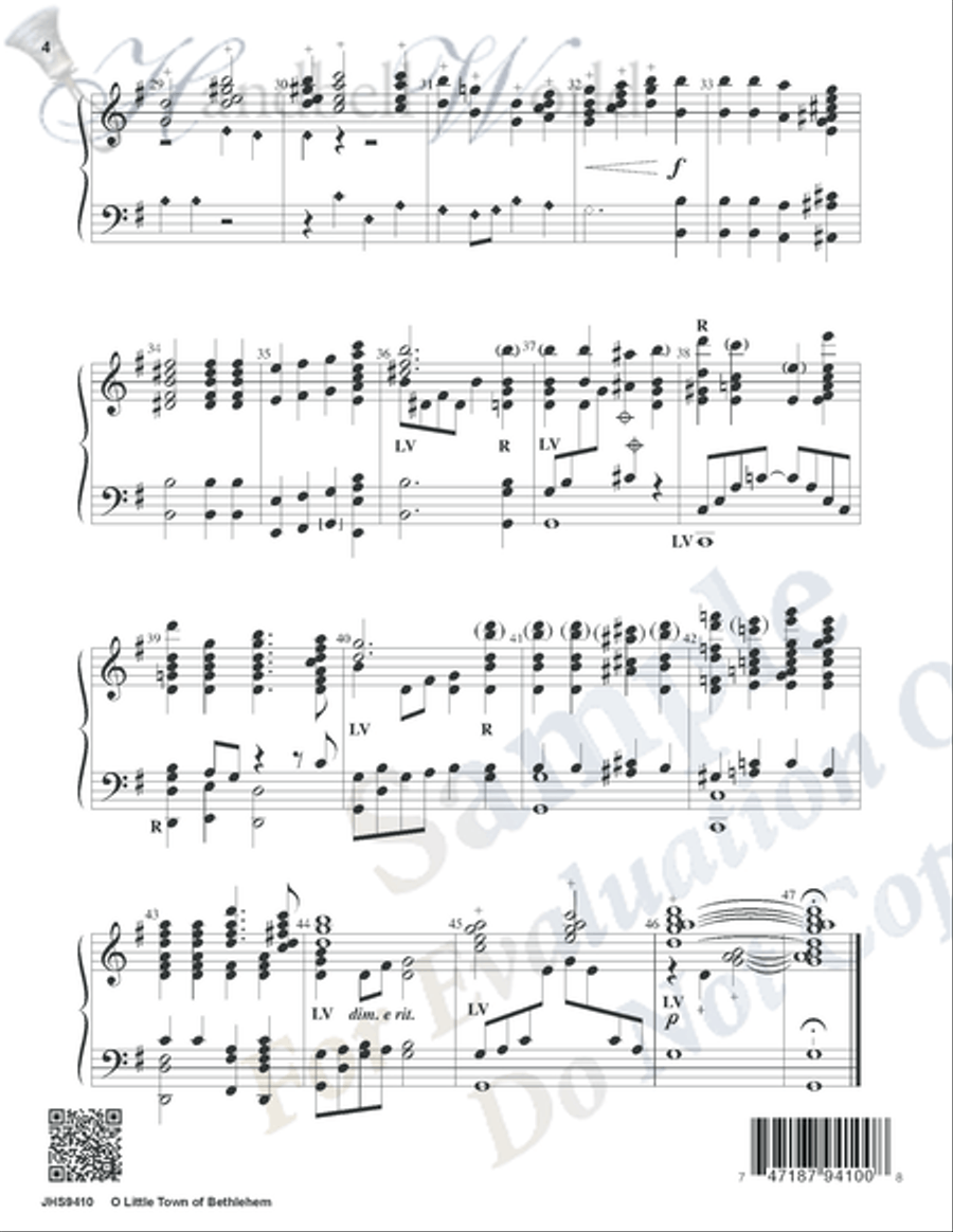 O Little Town of Bethlehem 5-Octaves scores gallery preview page 3